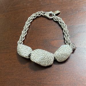 Silver three stone bracelet